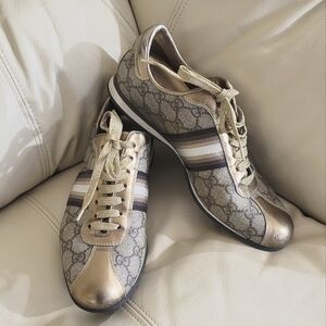 GUCCI GG sneakers - Metallic/Canvas
